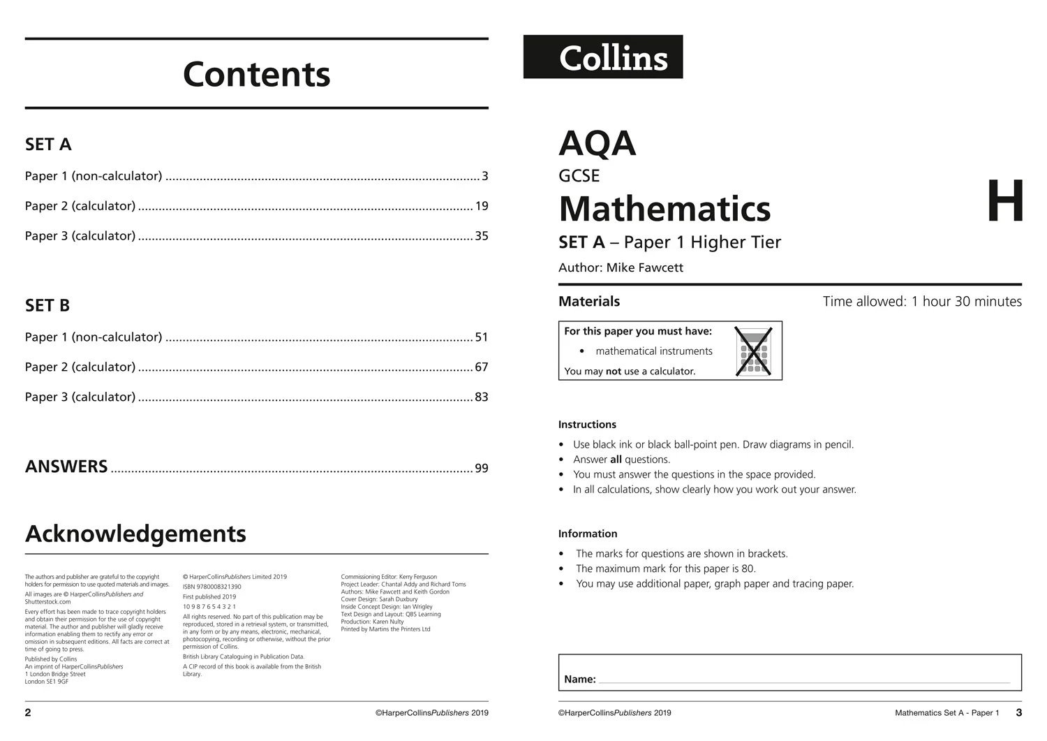 Collins GCSE Grade 9-1 Revision - AQA GCSE 9-1 Maths Higher Practice Papers: Ideal for the 2026 and 2027 exams