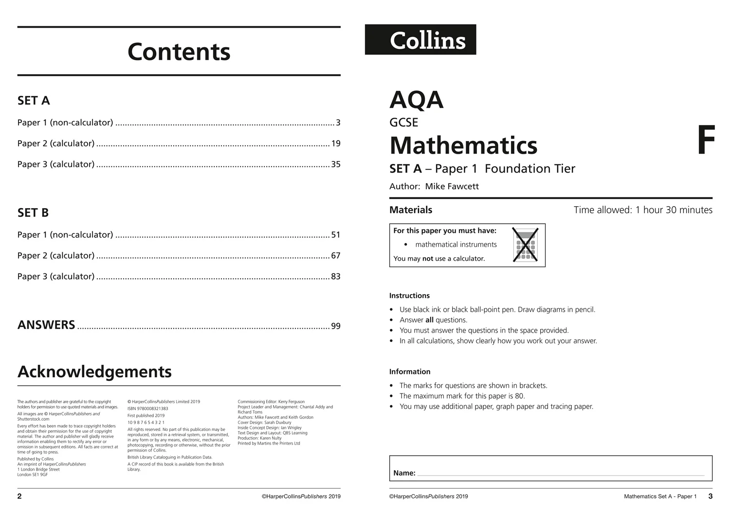 Collins GCSE Grade 9-1 Revision - AQA GCSE 9-1 Maths Foundation Practice Papers: Ideal for the 2026 and 2027 exams