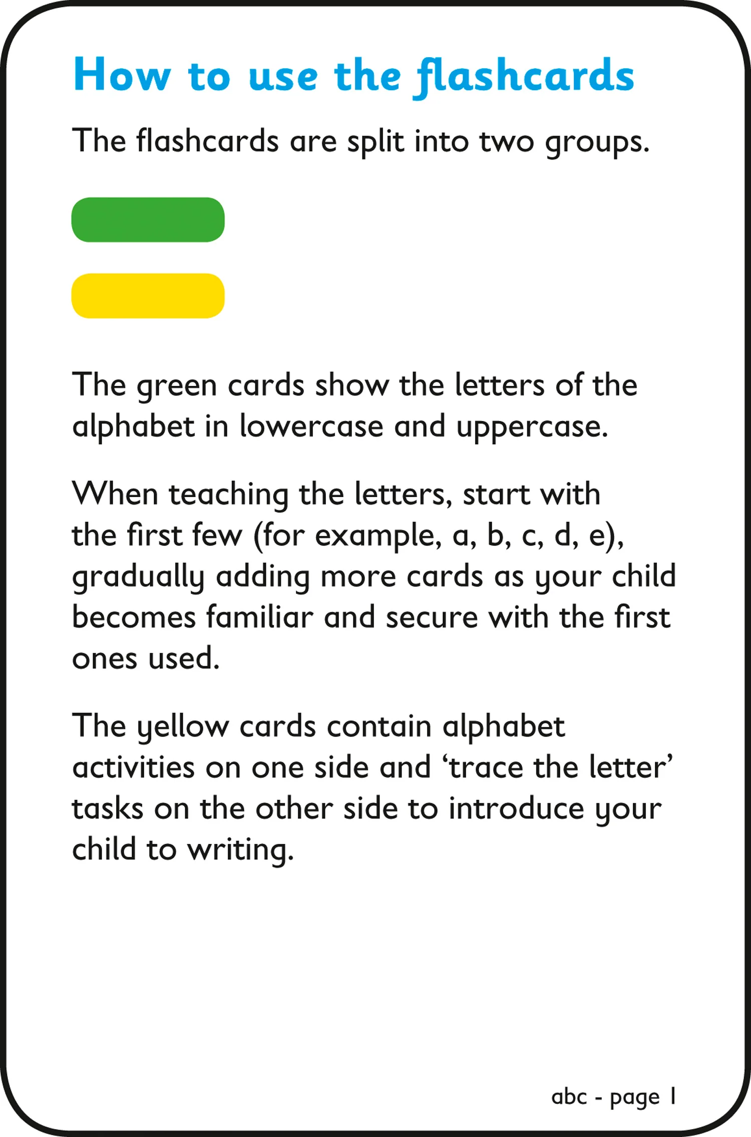 Collins Easy Learning Preschool - abc Flashcards: Ideal for home learning