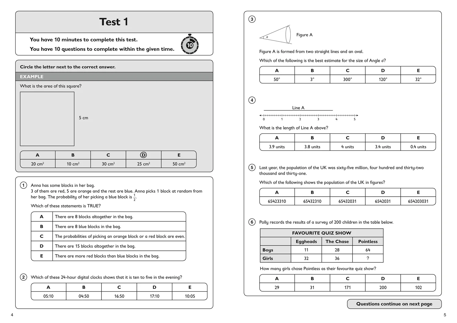 Collins 11+ Practice - 11+ Maths Quick Practice Tests Age 9-10 (Year 5): For the 2025 GL Assessment Tests