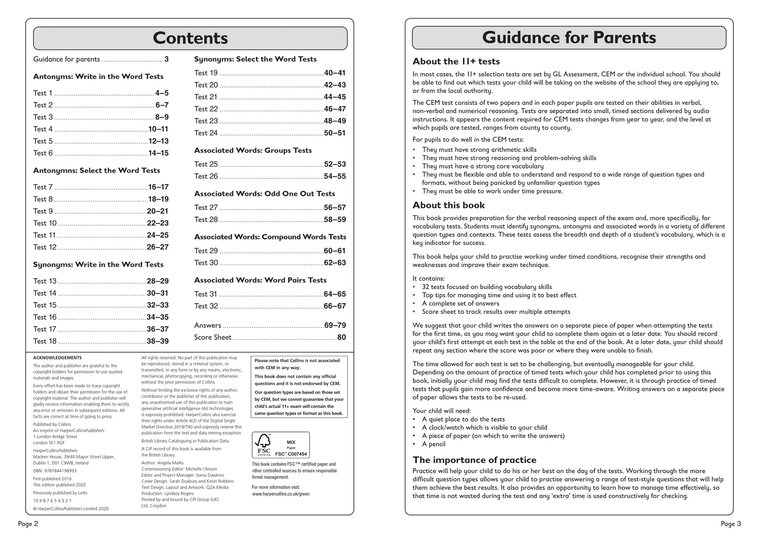 Collins 11+ Practice - 11+ Verbal Reasoning Vocabulary Practice Workbook: For the 2025 CEM Tests