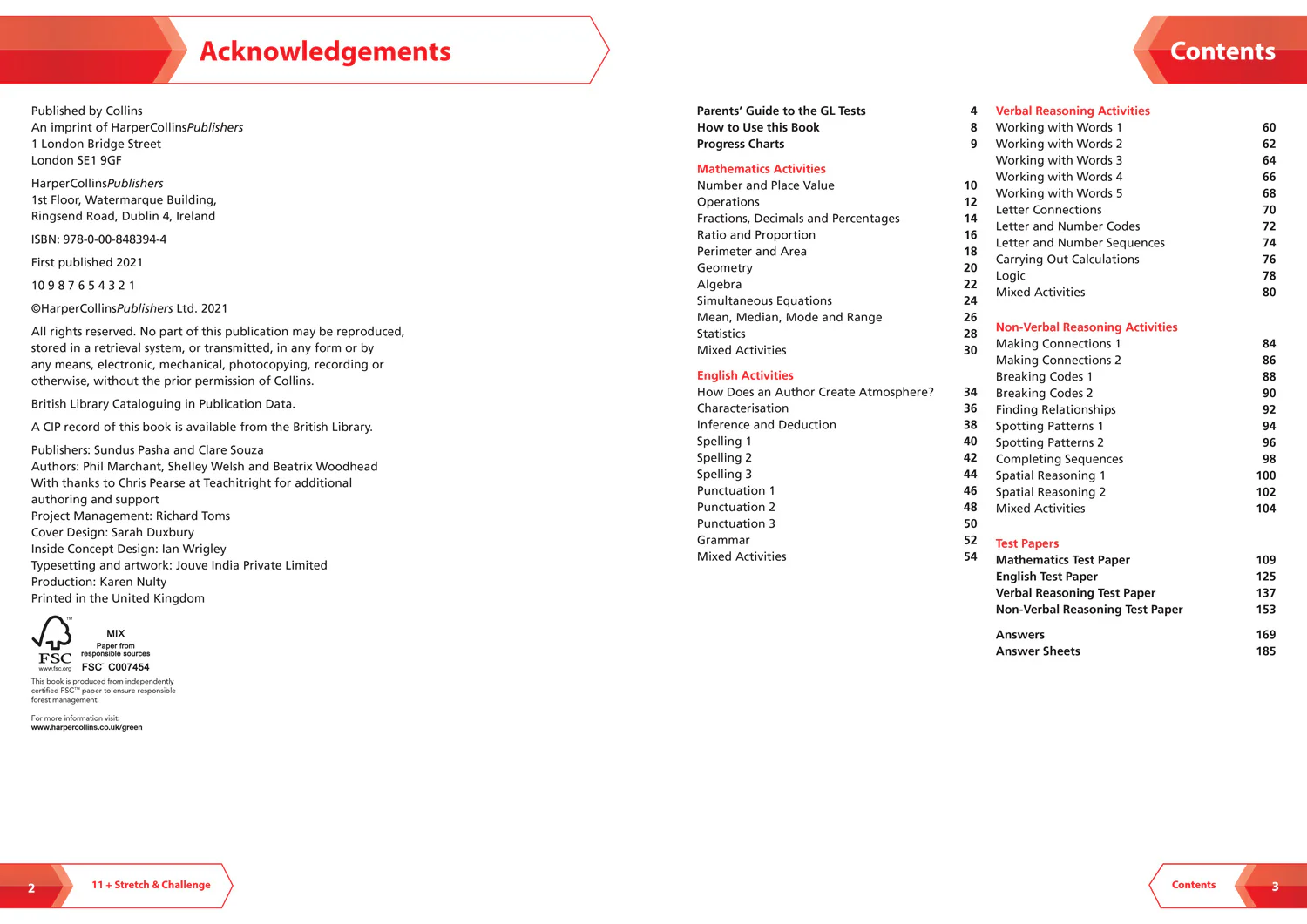 Collins 11+ - 11+ Stretch and Challenge Activities and Tests: For the 2025 GL Assessment Tests