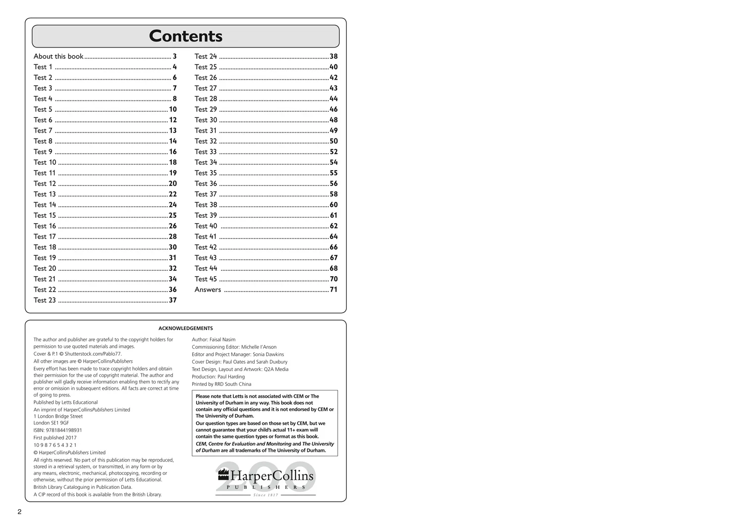 Collins 11+ Practice - 11+ Maths Quick Practice Tests Age 10-11 (Year 6): For the 2025 CEM Tests