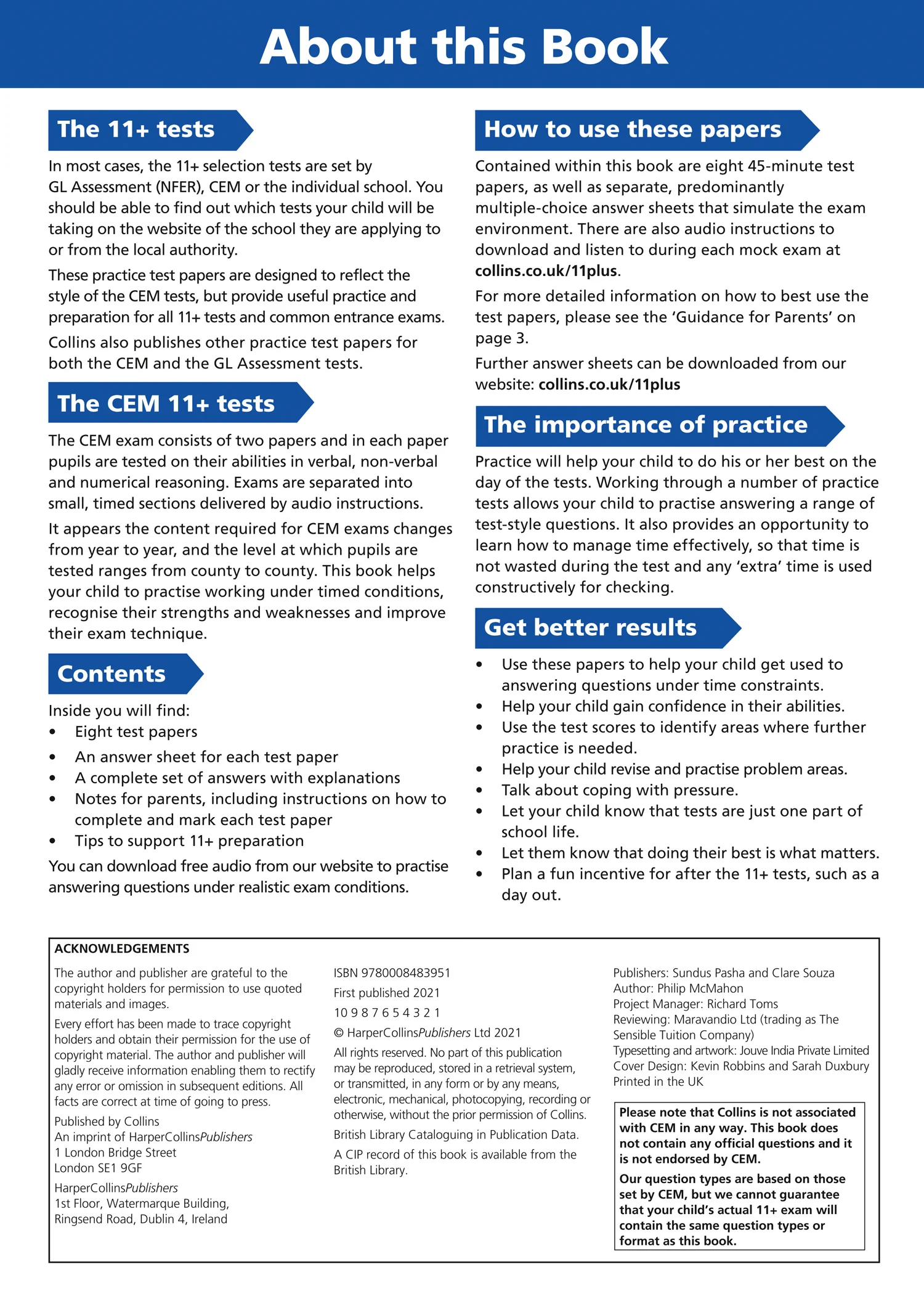 Collins 11+ - 11+ Verbal Reasoning, Non-Verbal Reasoning, English & Maths Practice Papers Book 2 (Bumper Book with 4 sets of tests): For the 2025 CEM Tests