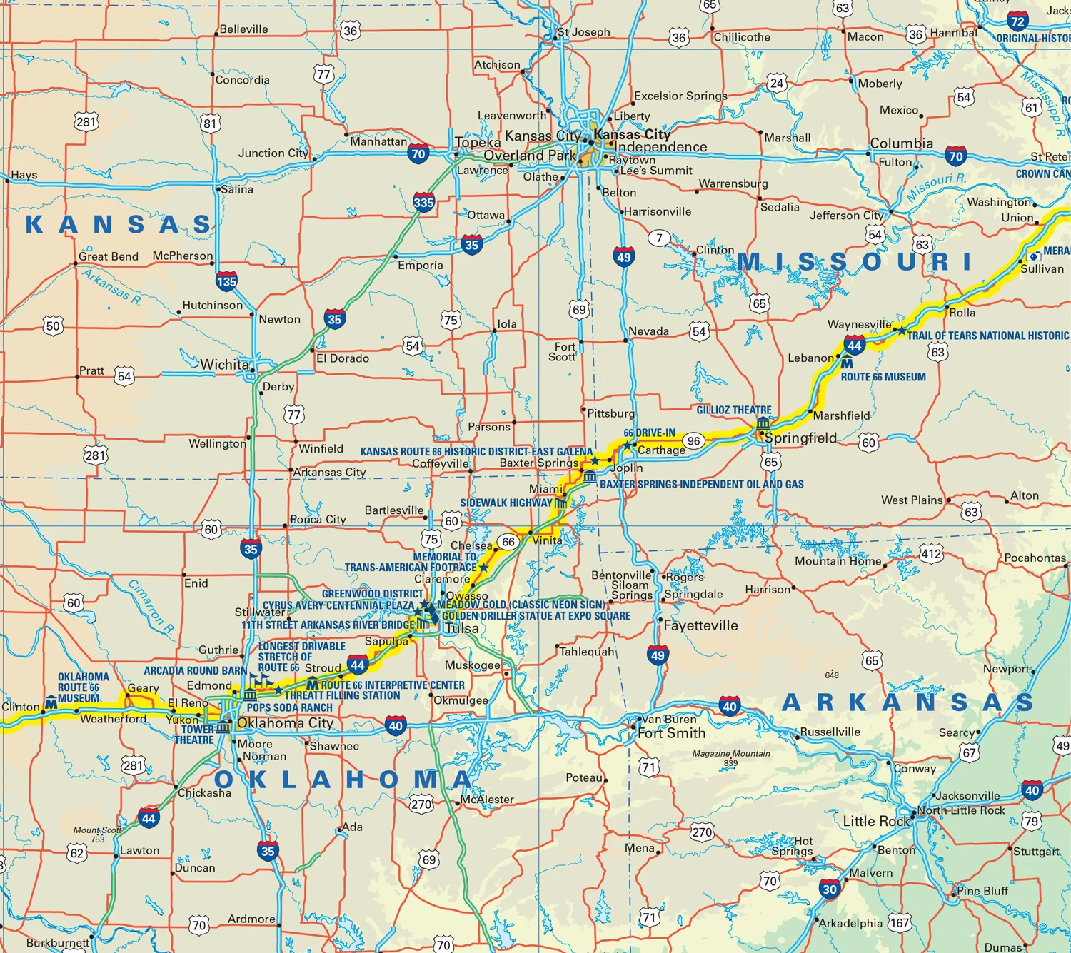 Collins Route 66 Touring Map: Plan your adventure across America