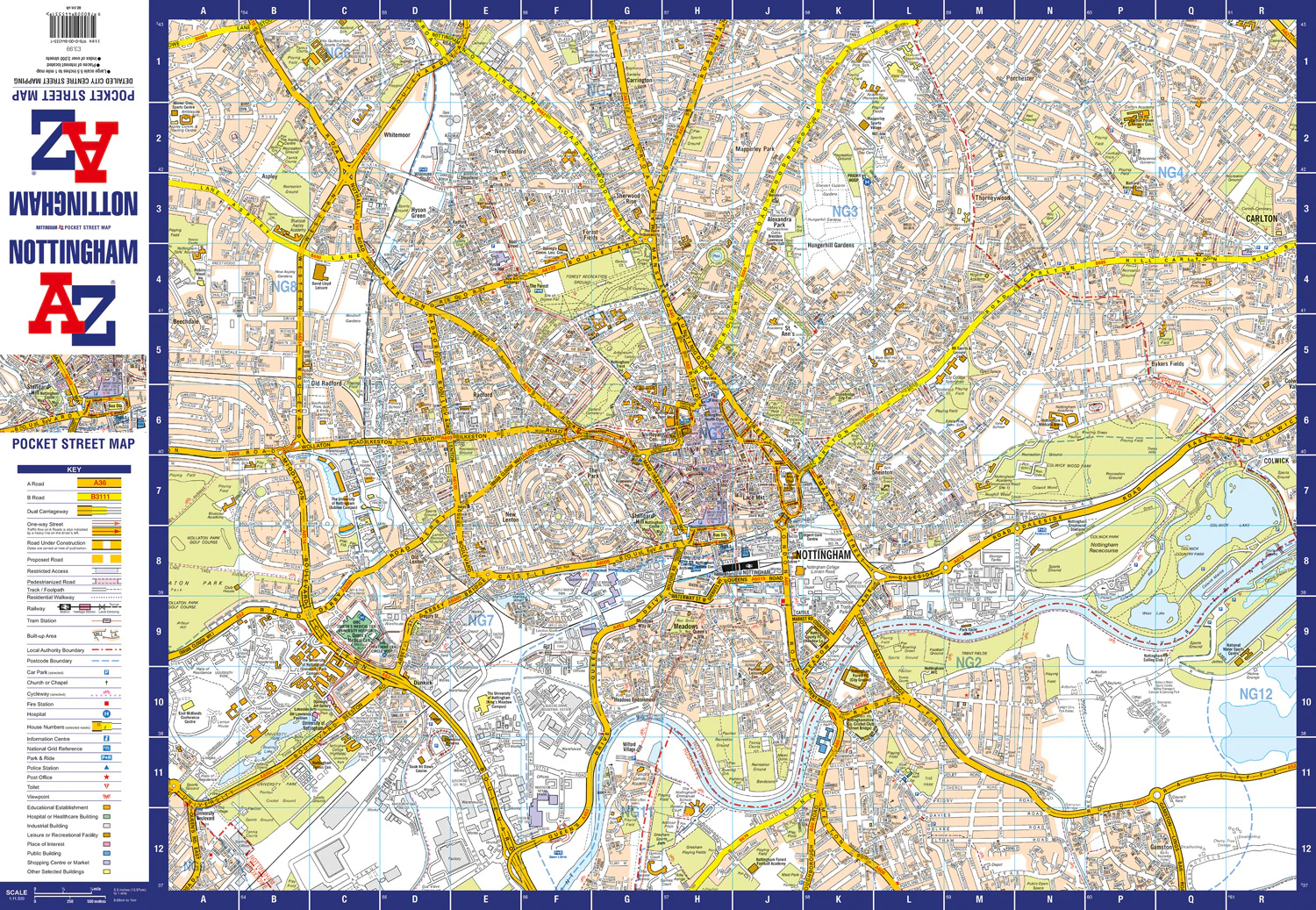 Nottingham A-Z Pocket Street Map