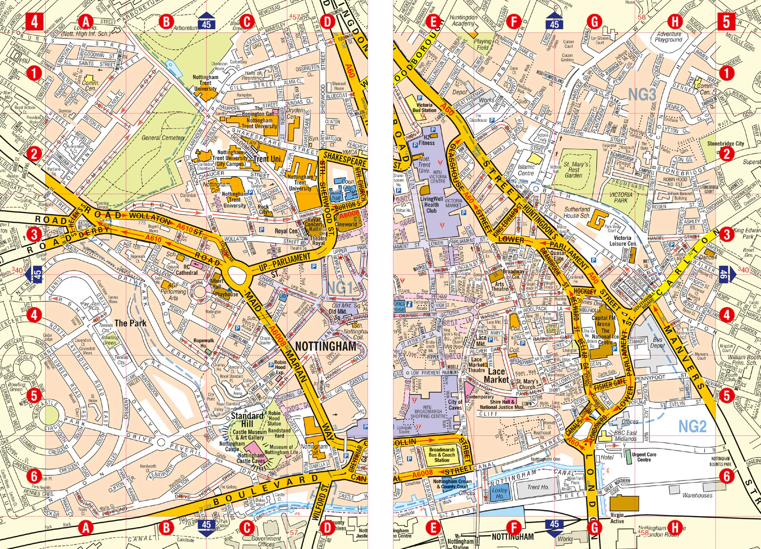 Nottingham A-Z Street Atlas: (Ninth edition)
