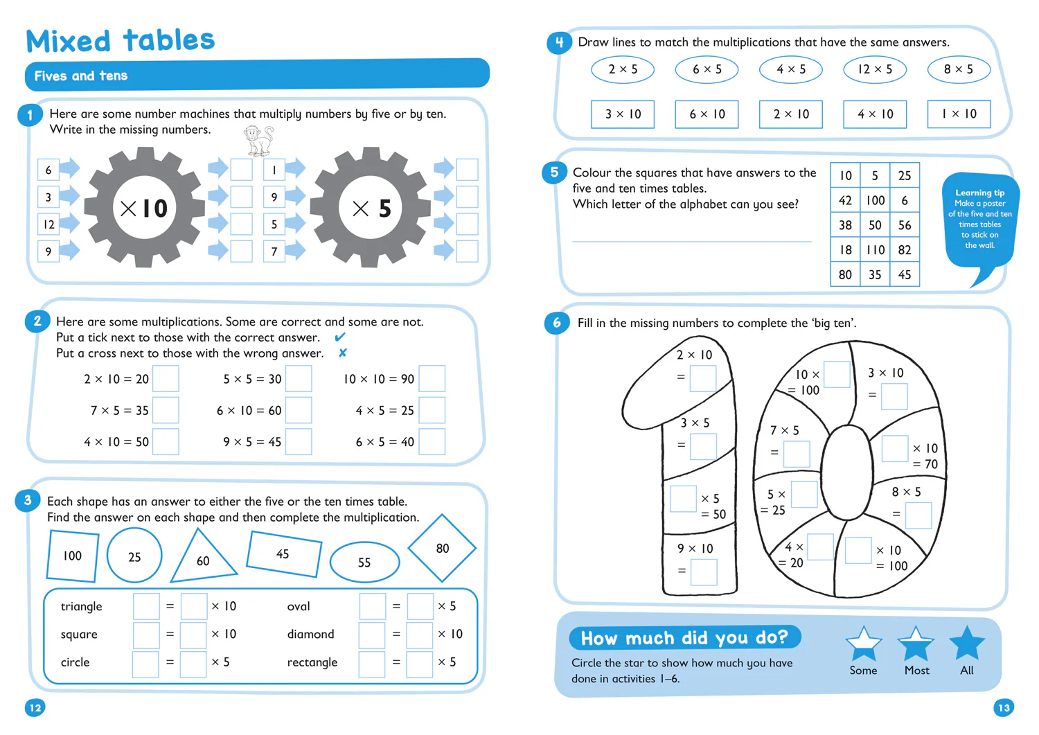 Collins Easy Learning KS1 - Times Tables Bumper Book Ages 5-7: Ideal for home learning