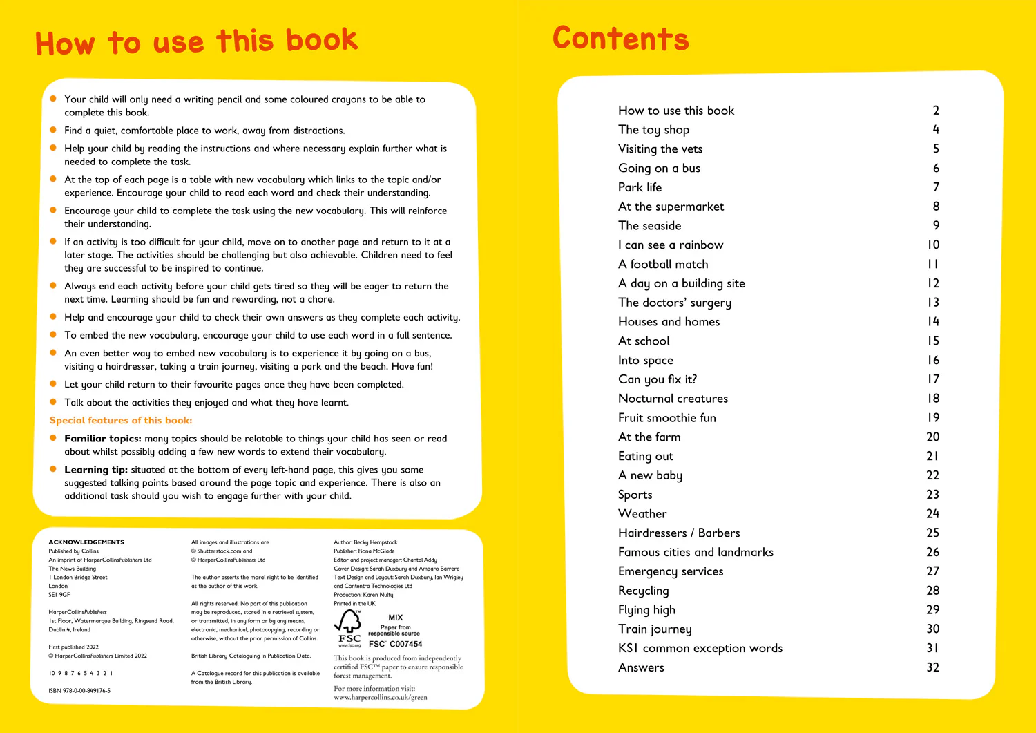 Collins Easy Learning KS1 - Vocabulary Activity Book Ages 5-7