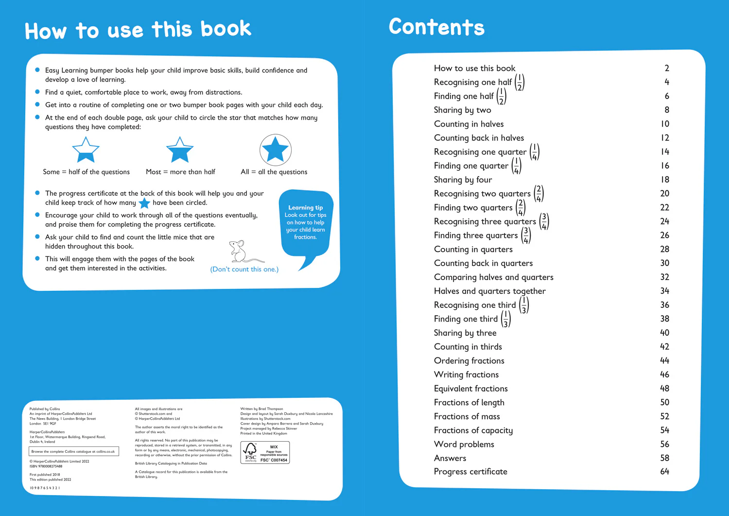 Collins Easy Learning KS1 - Fractions Bumper Book Ages 5-7: Ideal for home learning