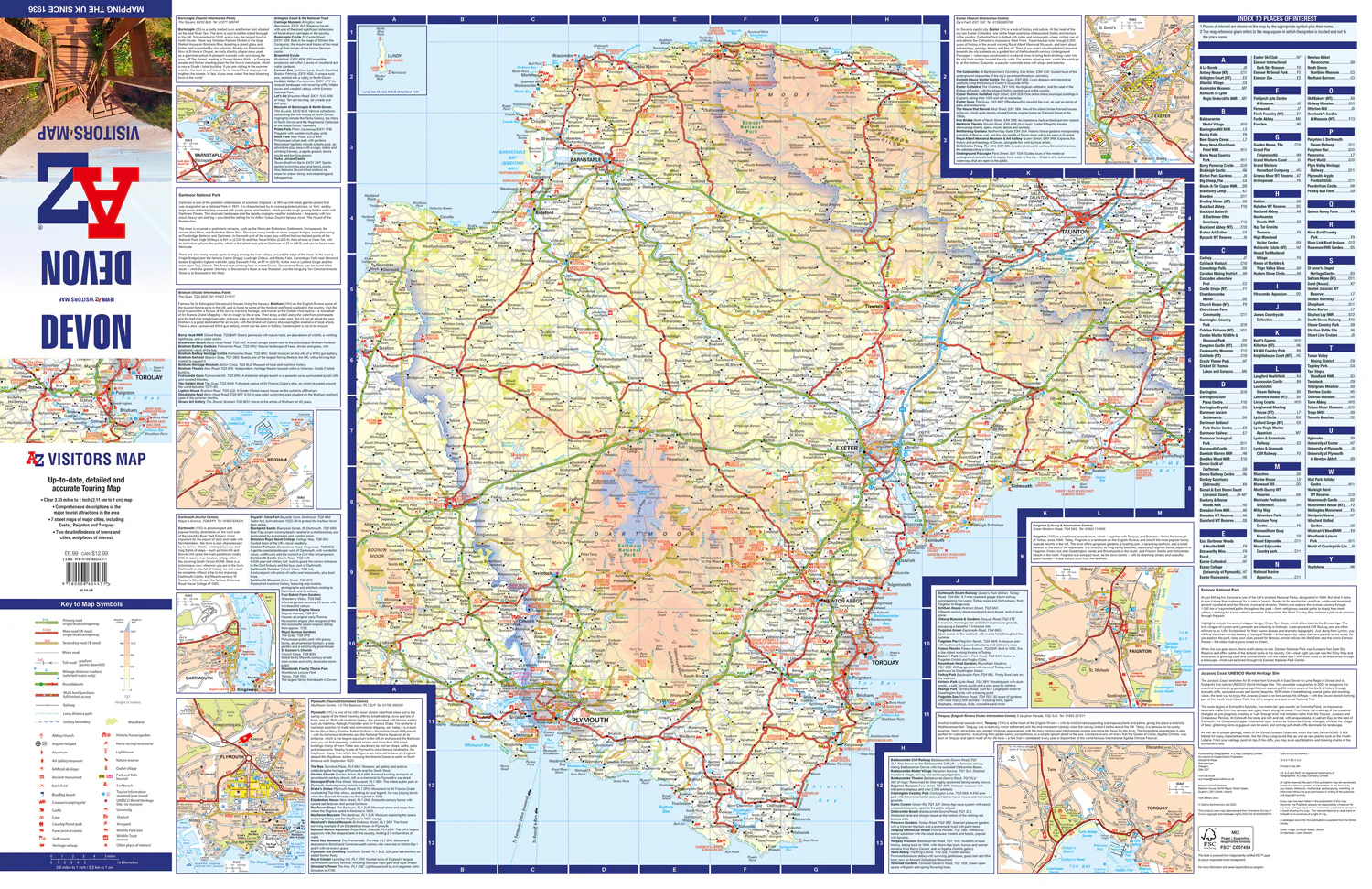 Devon A-Z Visitors Map: (Tenth edition)