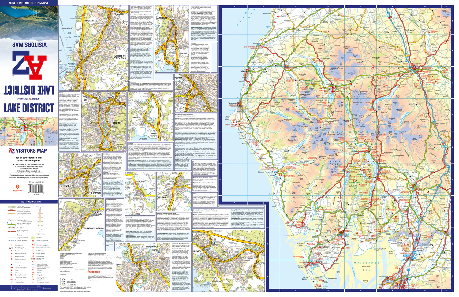 Lake District A-Z Visitors Map