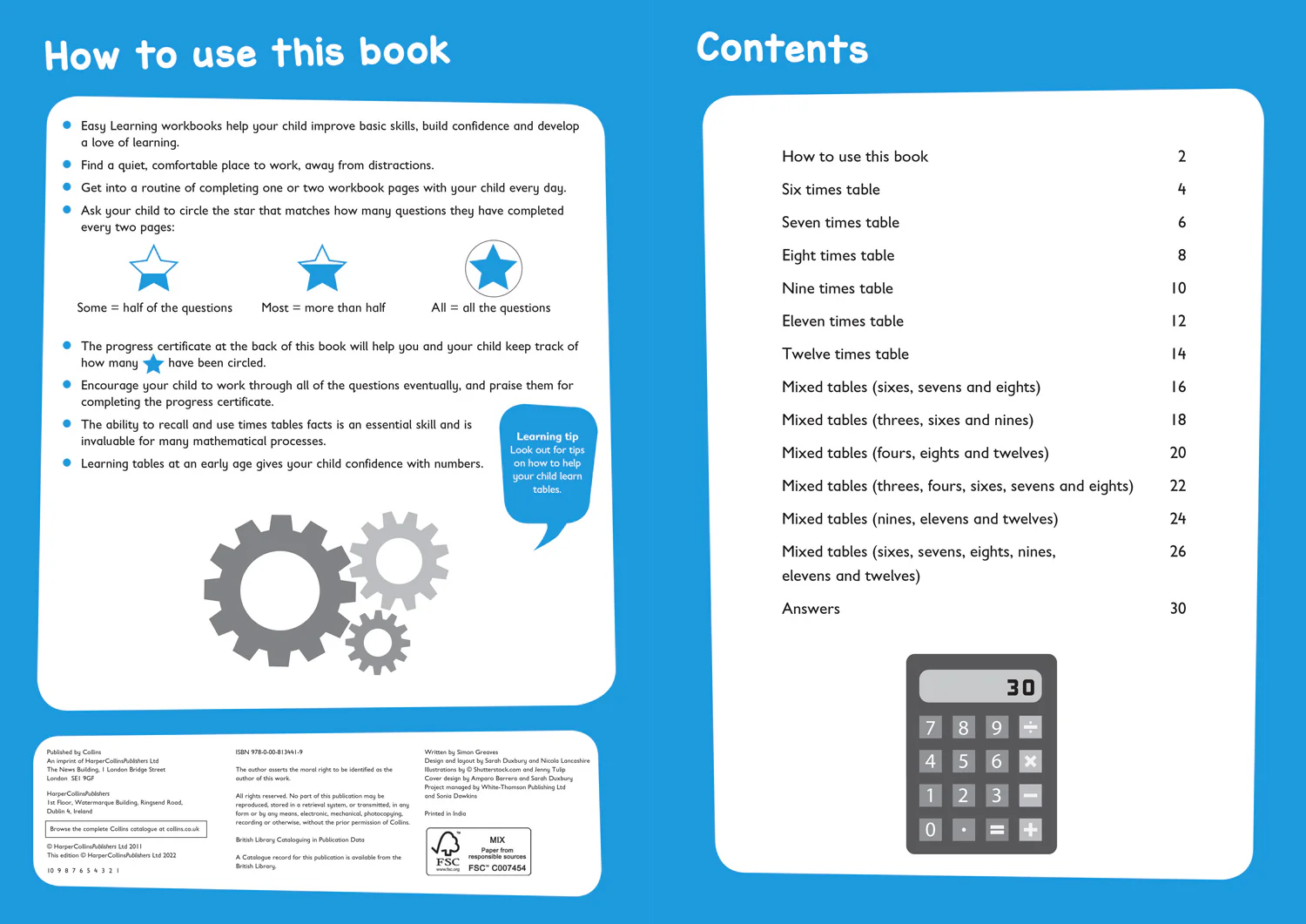 Collins Easy Learning KS2 - Times Tables Workbook Ages 7-11: Ideal for home learning