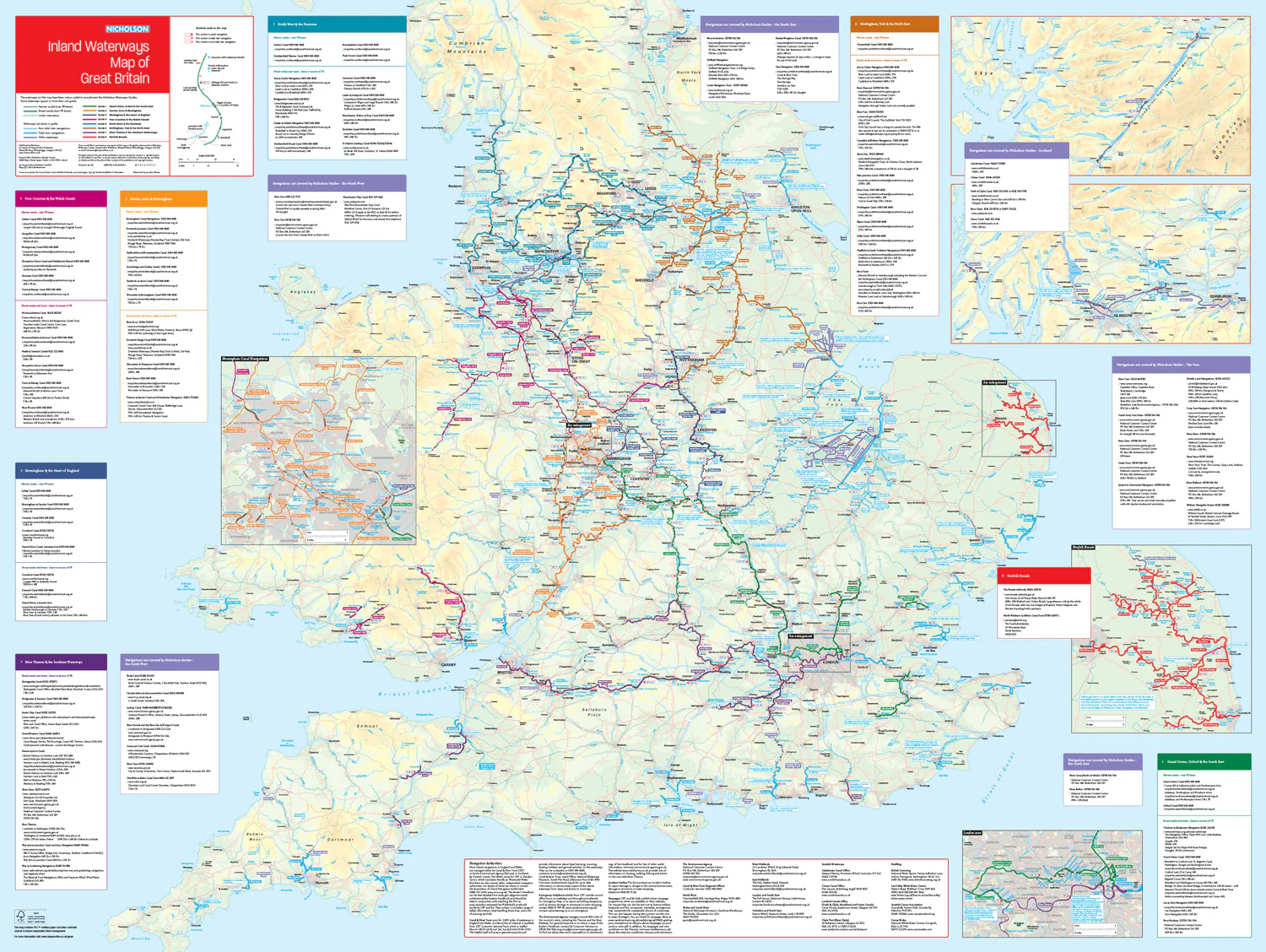 Nicholson Waterways Guides - Nicholson Inland Waterways Map of Great Britain: For everyone with an interest in Britain’s canals and rivers