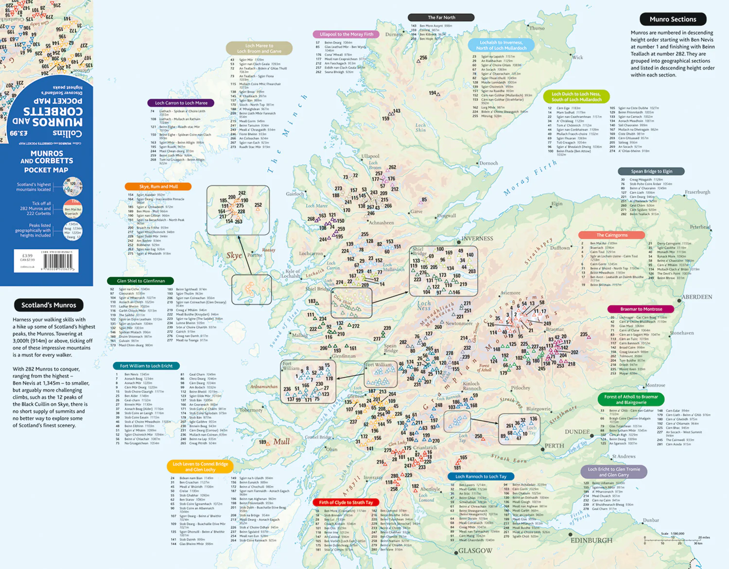 Munros and Corbetts Pocket Map: Discover Scotland’s highest peaks