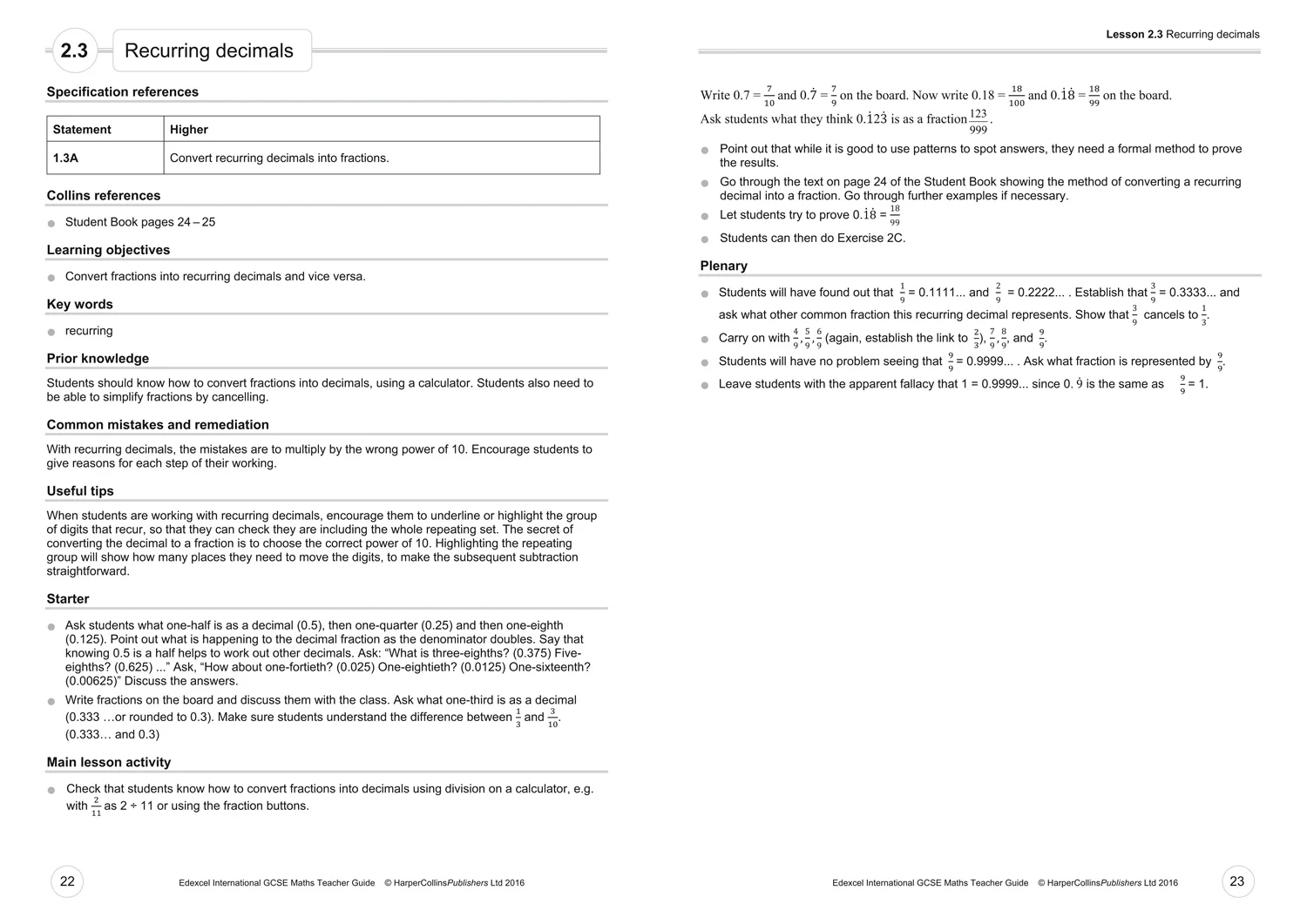Edexcel International GCSE - Edexcel International GCSE Maths Teacher Guide: (Second Second edition)