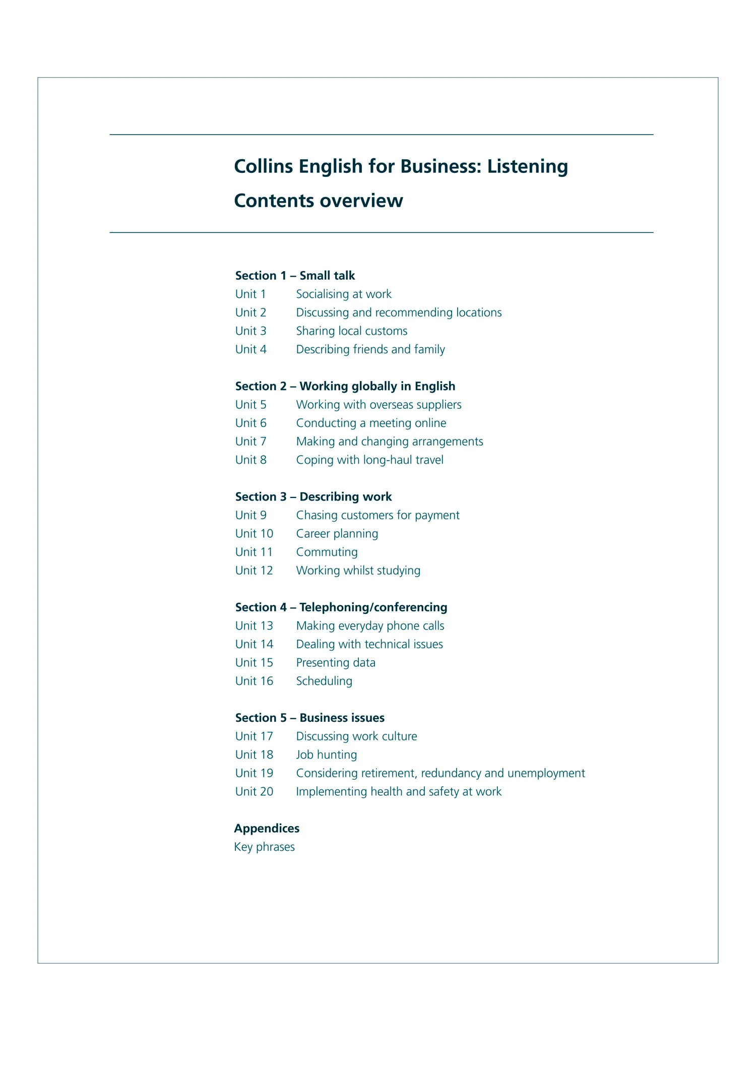 Collins Business Skills and Communication - Business Listening: B1-C2 (First edition)