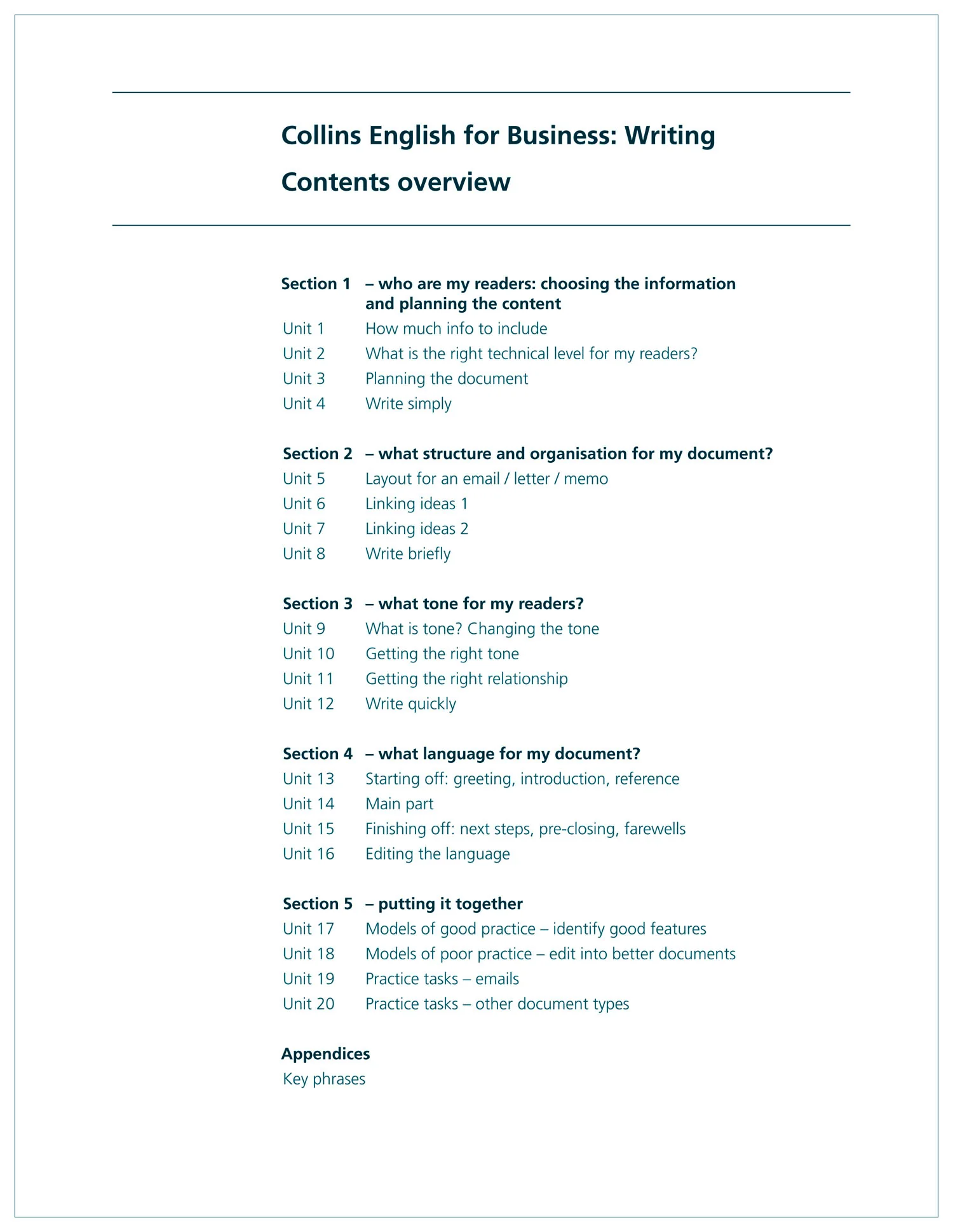 Collins Business Skills and Communication - Business Writing: B1-C2 (First edition)