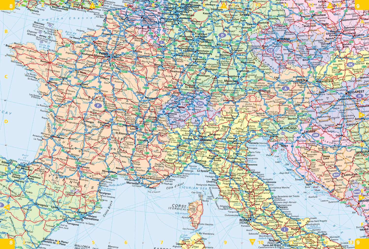 Collins 2026 Big Road Atlas Europe: Clear and detailed map of Europe in A3 size with spiral binding