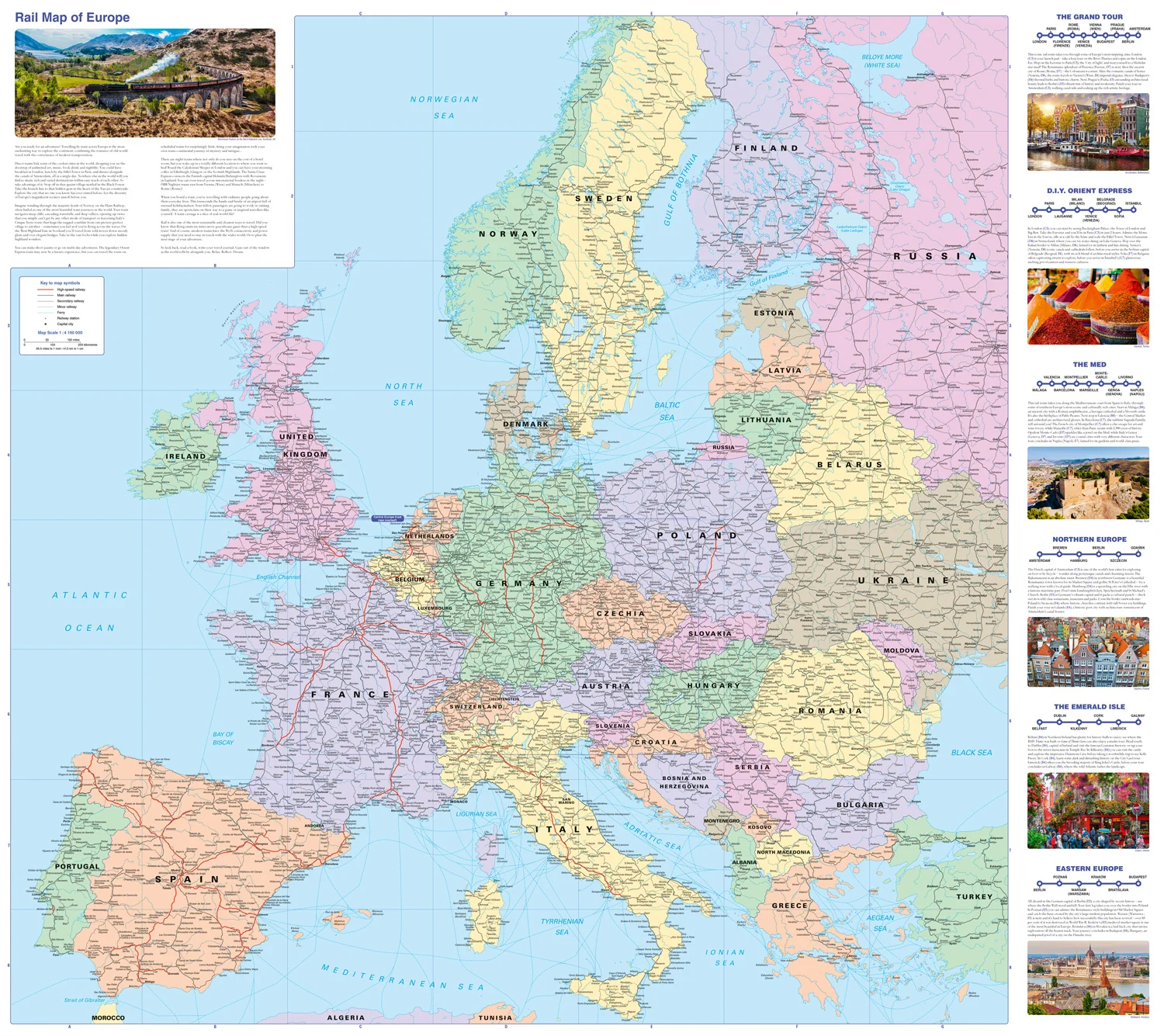 Collins Rail Map of Europe: Plan your flight-free European adventure