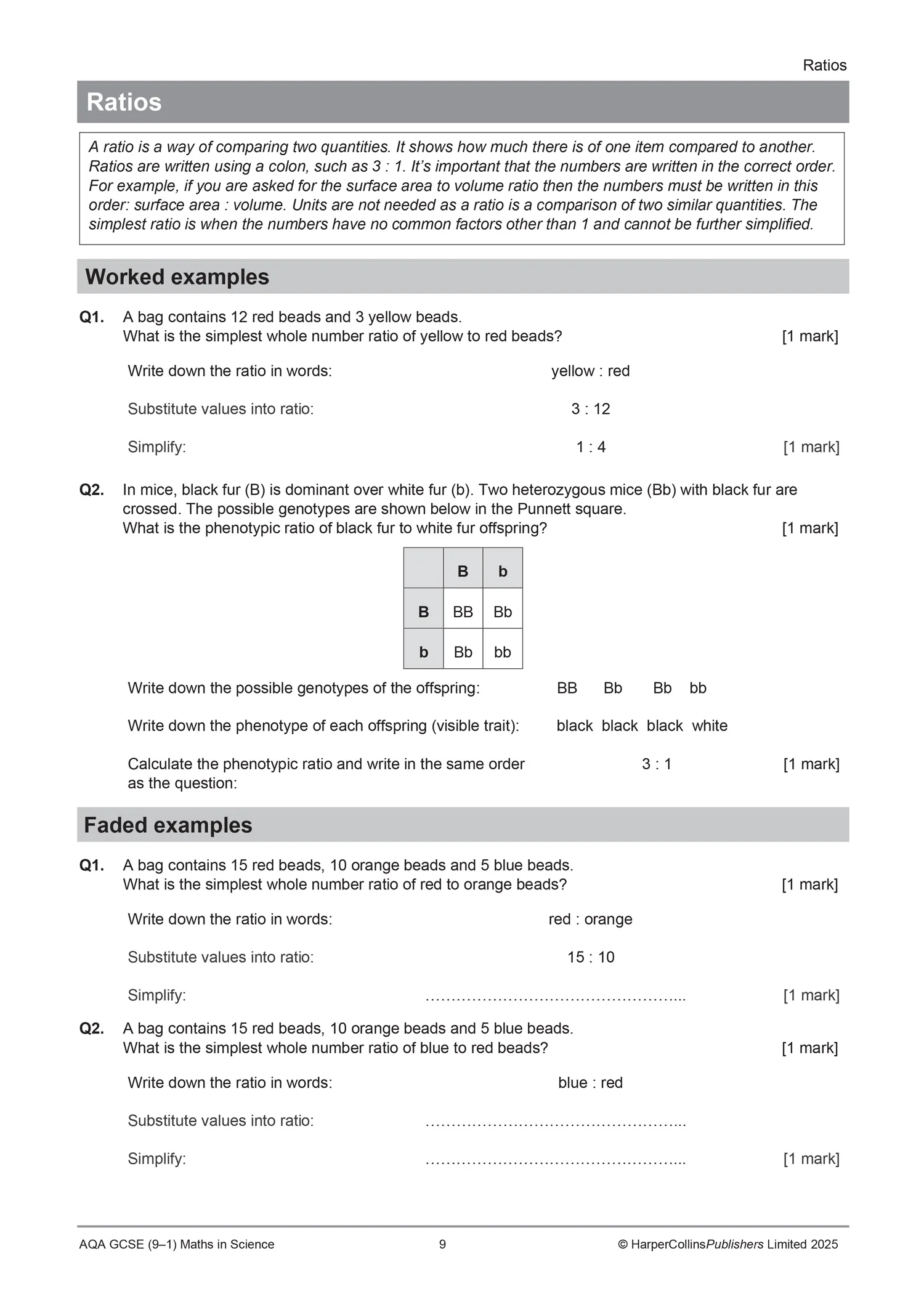 AQA GCSE Science 9-1 Maths in Science Practice Pack