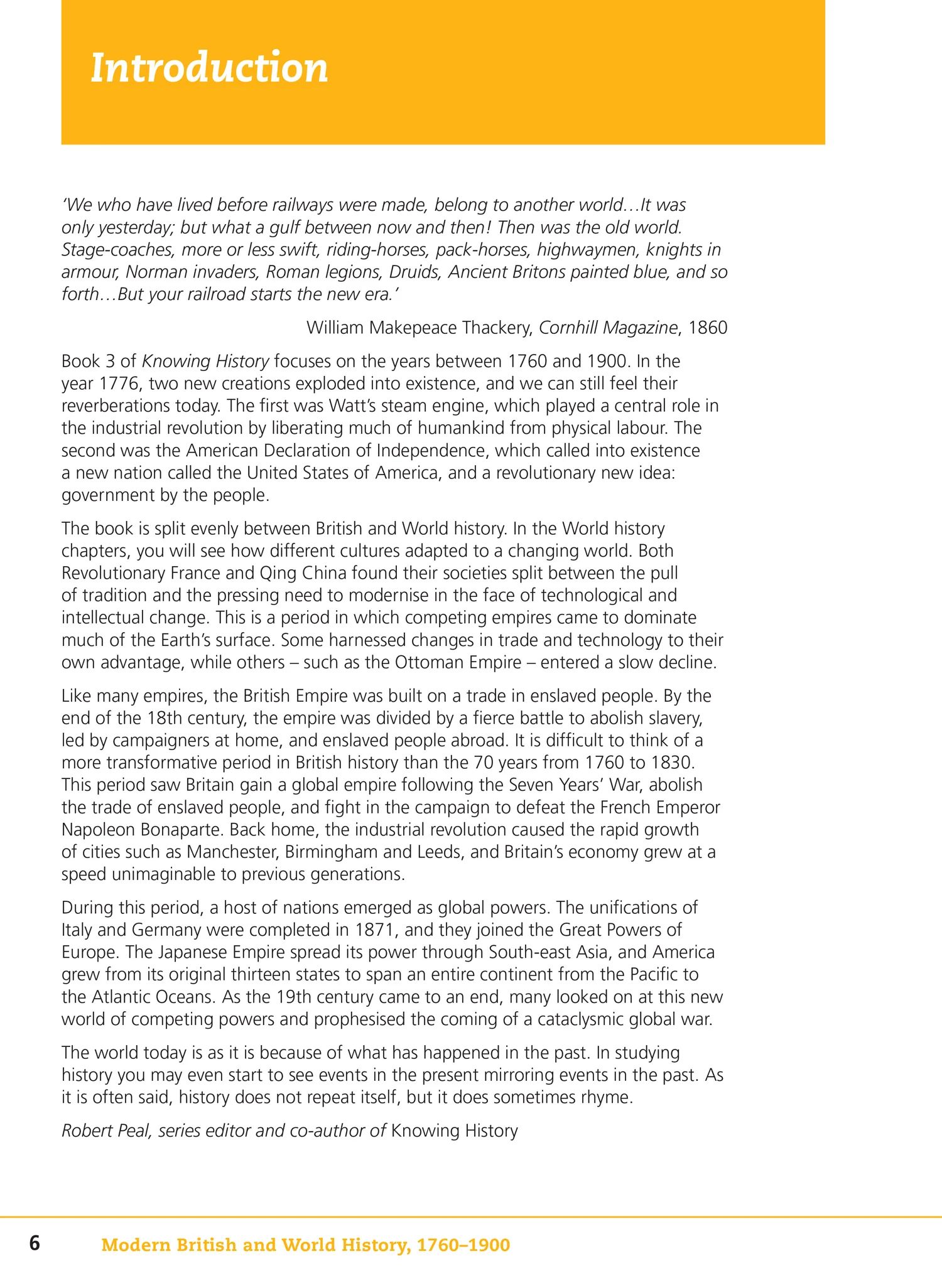 Knowing History - Modern British and World History 1760-1900: (Second edition)