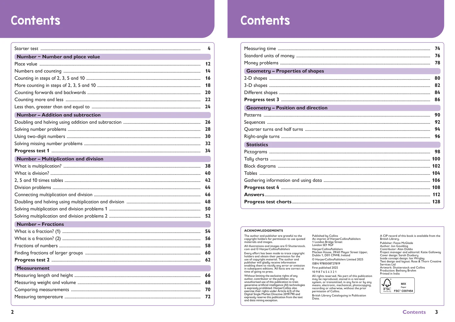 Collins KS1 Practice - Year 2 Maths Targeted Practice Workbook: Ideal for use at home and school (Second edition)