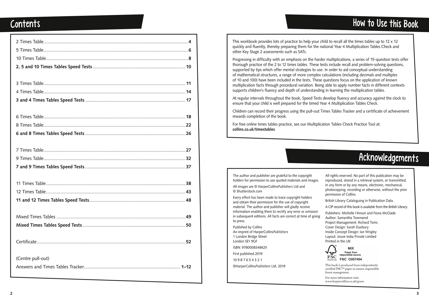 Collins KS2 Practice - KS2 Times Tables Practice Workbook: for the 2026 tests