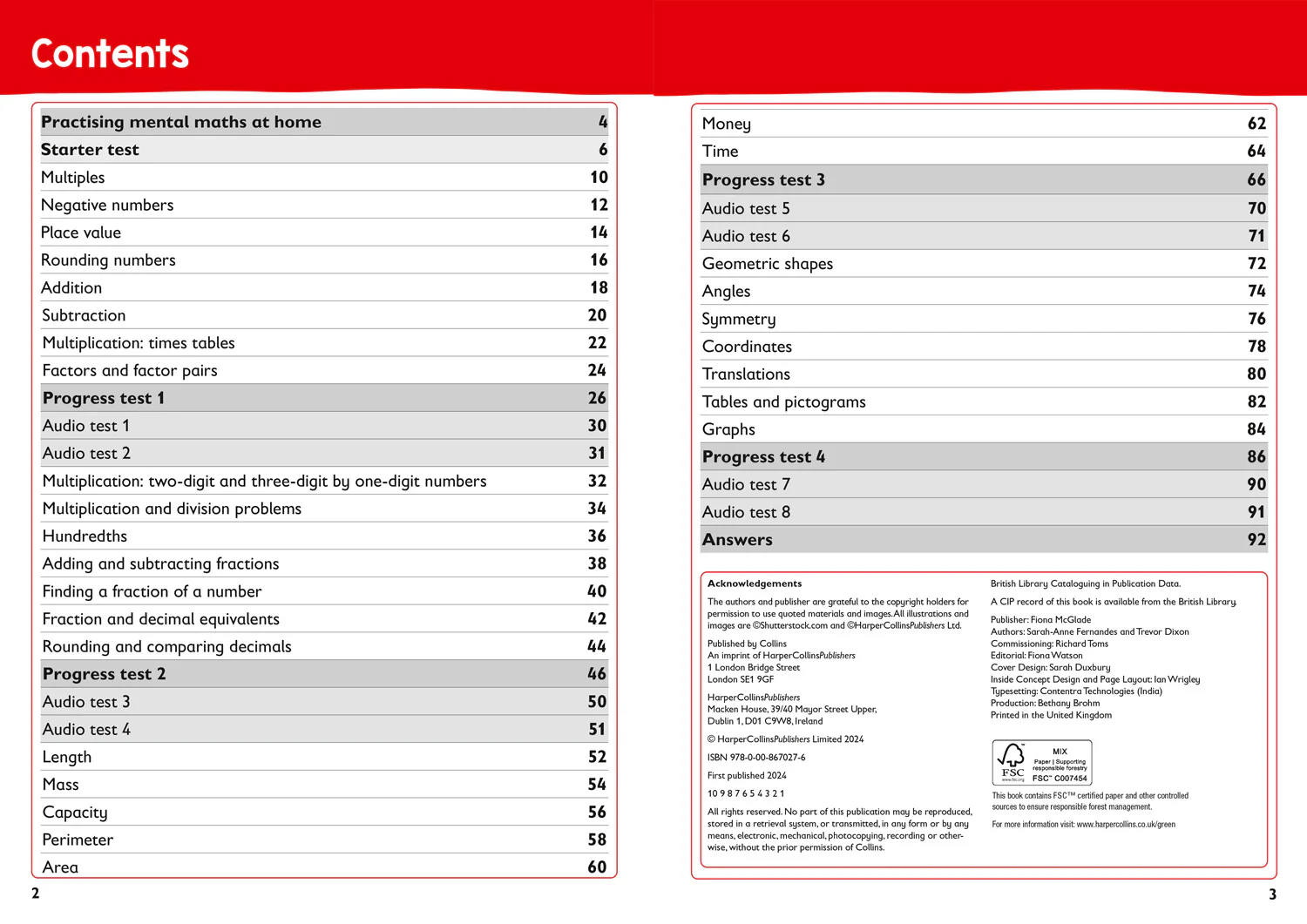 Collins KS2 Practice - Year 4 Mental Maths Targeted Practice Workbook: Ideal for use at home