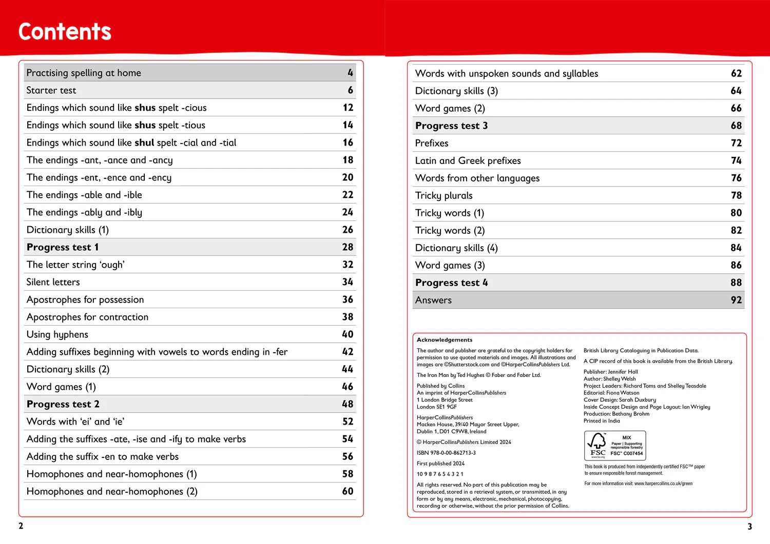 Collins KS2 SATs Practice - Year 6 Spelling SATs Targeted Practice Workbook: for the 2026 tests