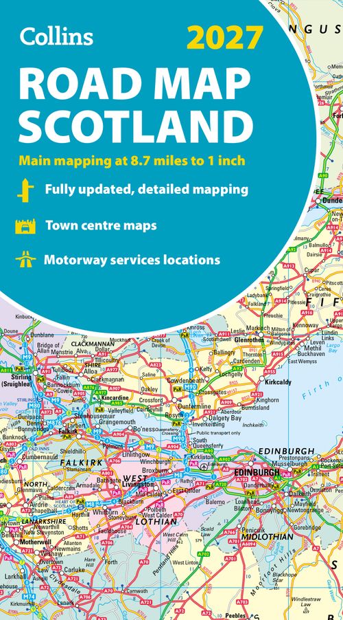 Collins Road Atlas - 2027 Collins Road Map Of Scotland: Folded Road Map ...