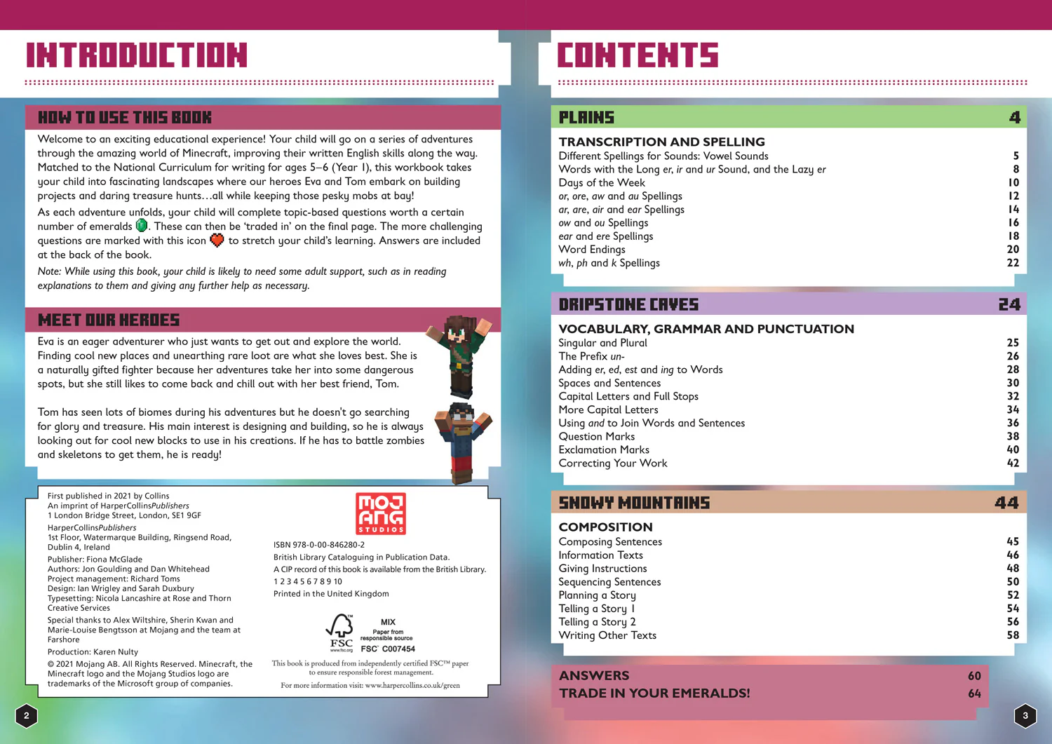 Minecraft Education - Minecraft English Ages 5-6: Official Workbook