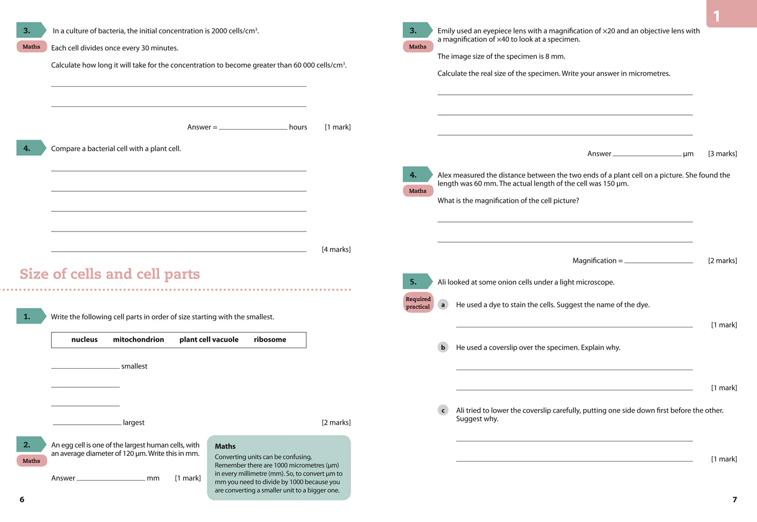 GCSE Science 9-1 - AQA GCSE (9–1) Biology Grade 6–7 Booster Workbook