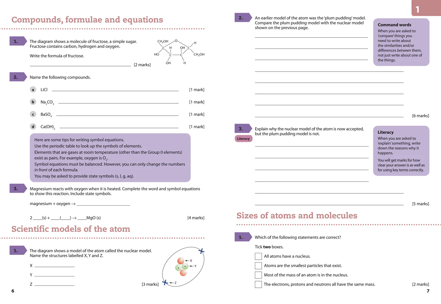 GCSE Science 9-1 - AQA GCSE (9-1) Chemistry Grade 6-7 Booster Workbook