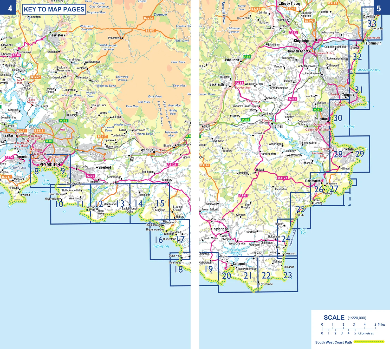 A -Z Adventure Series - South West Coast Path 4 – South Devon: with Ordnance Survey mapping (Fourth edition)