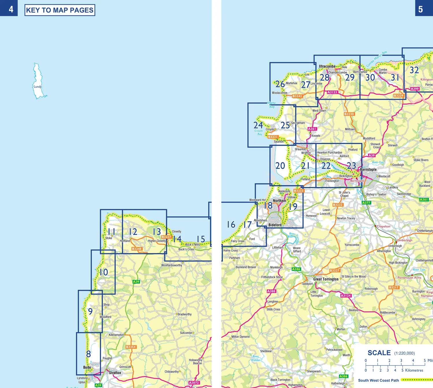 A -Z Adventure Series - South West Coast Path 1 – North Devon & Somerset: with Ordnance Survey mapping (Fourth edition)