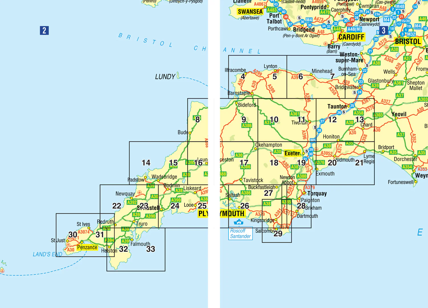 South West England A-Z Road Atlas