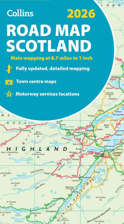 Collins Road Atlas - 2026 Collins Road Map of Scotland: Folded Road Map