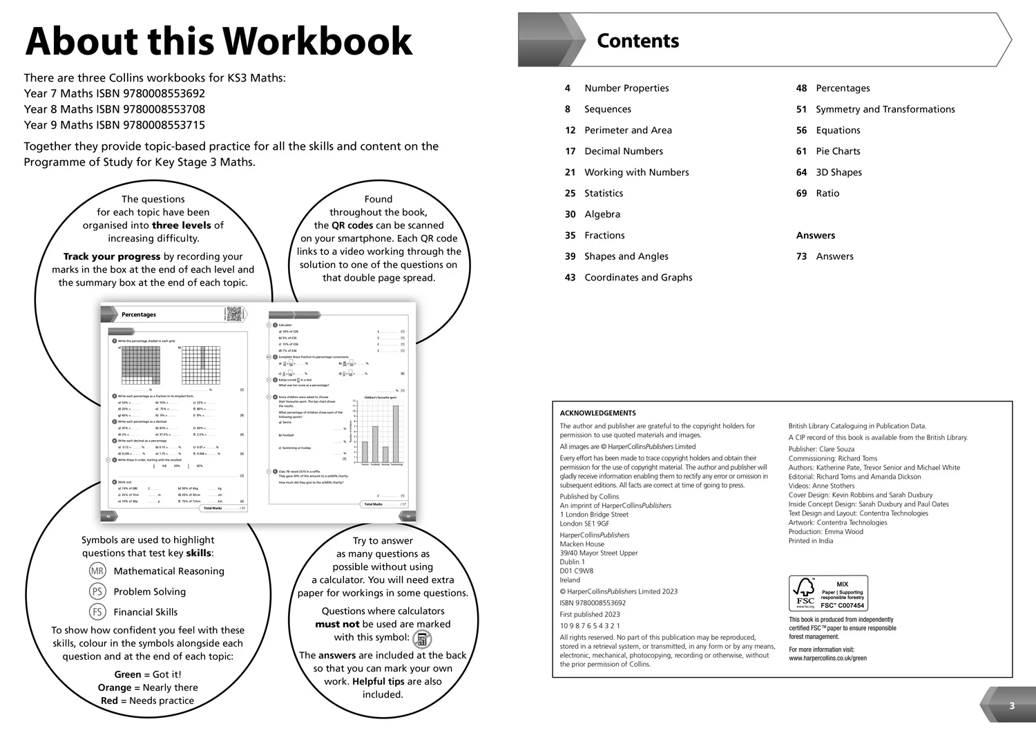 Collins KS3 Revision - KS3 Maths Year 7 Workbook: Ideal for Year 7