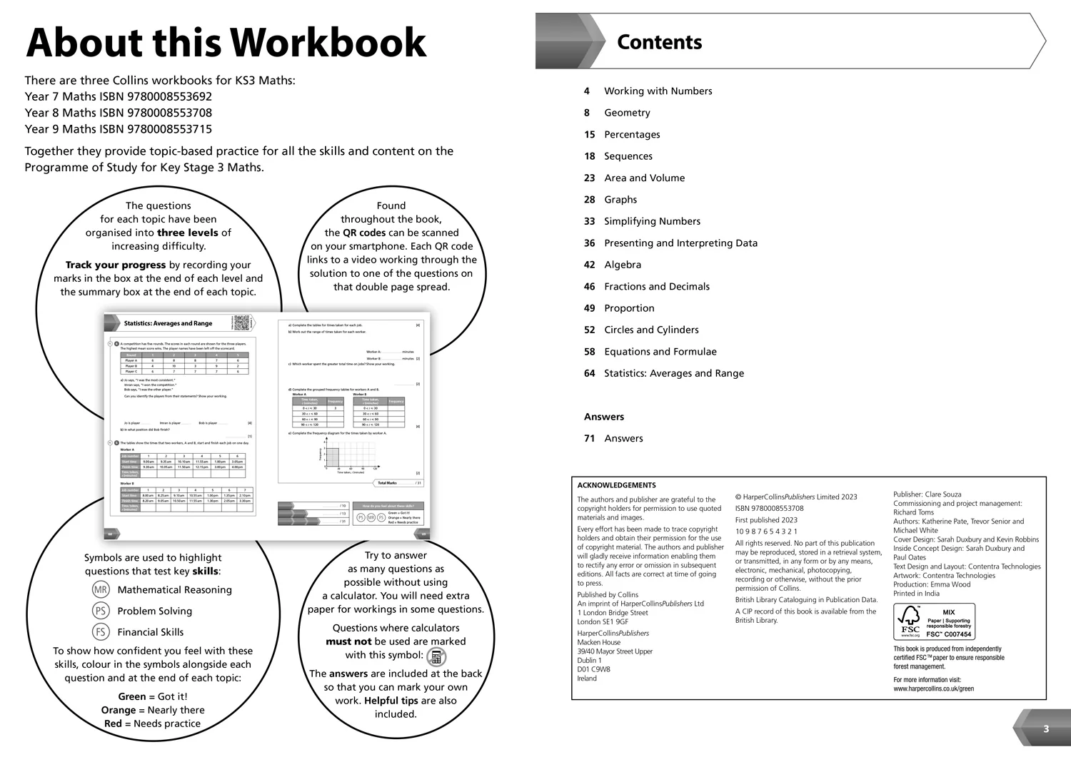 Collins KS3 Revision - KS3 Maths Year 8 Workbook: Ideal for Year 8