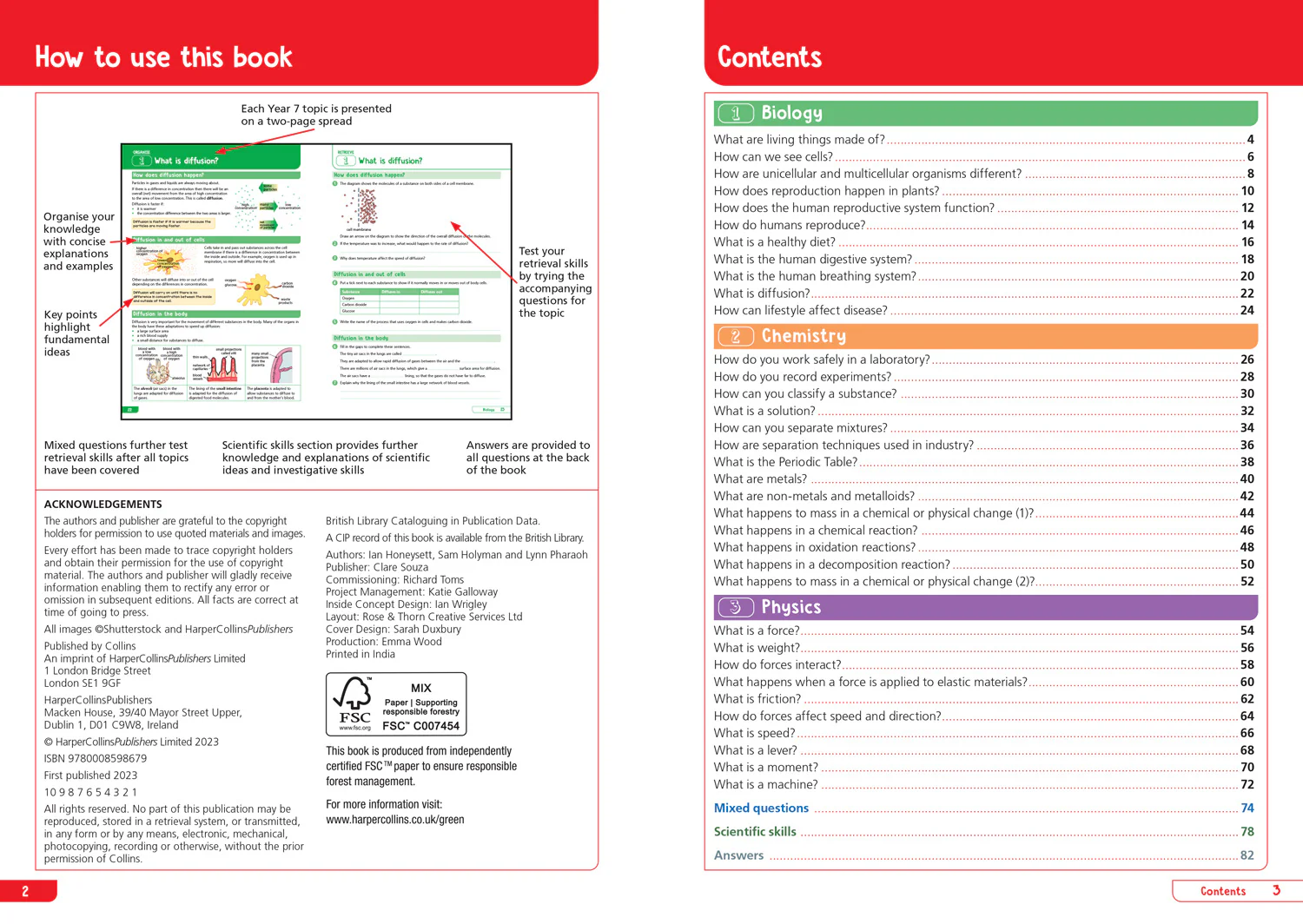 Collins KS3 Revision - KS3 Science Year 7: Organise and retrieve your knowledge: Ideal for Year 7