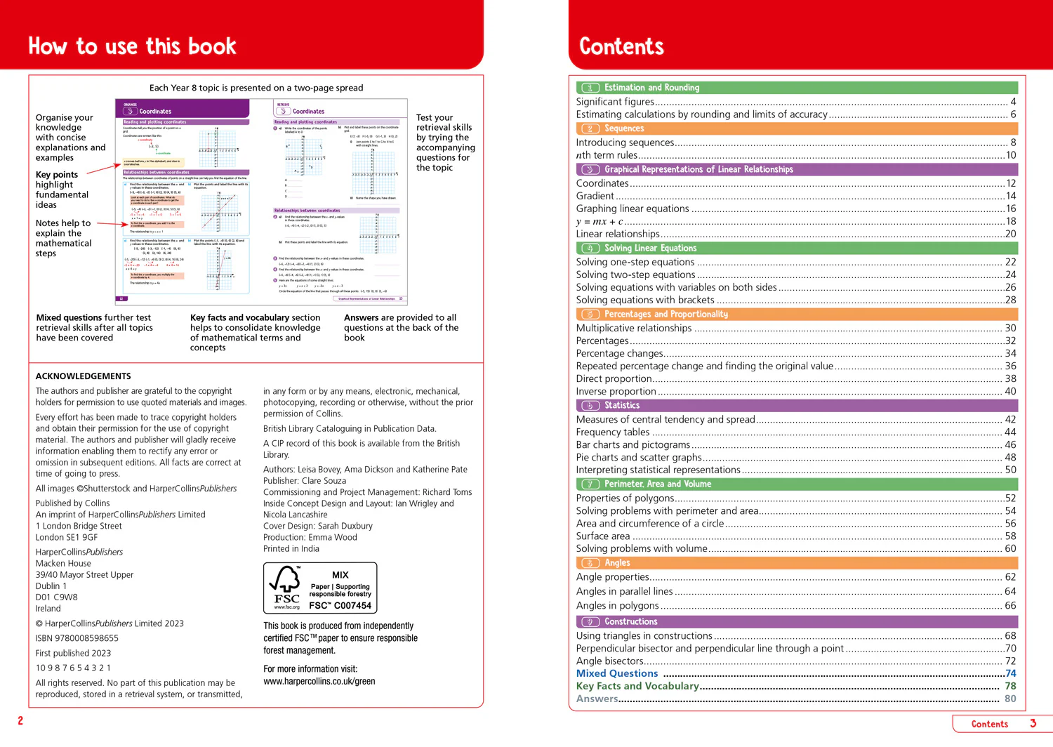 Collins KS3 Revision - KS3 Maths Year 8: Organise and retrieve your knowledge: Ideal for Year 8