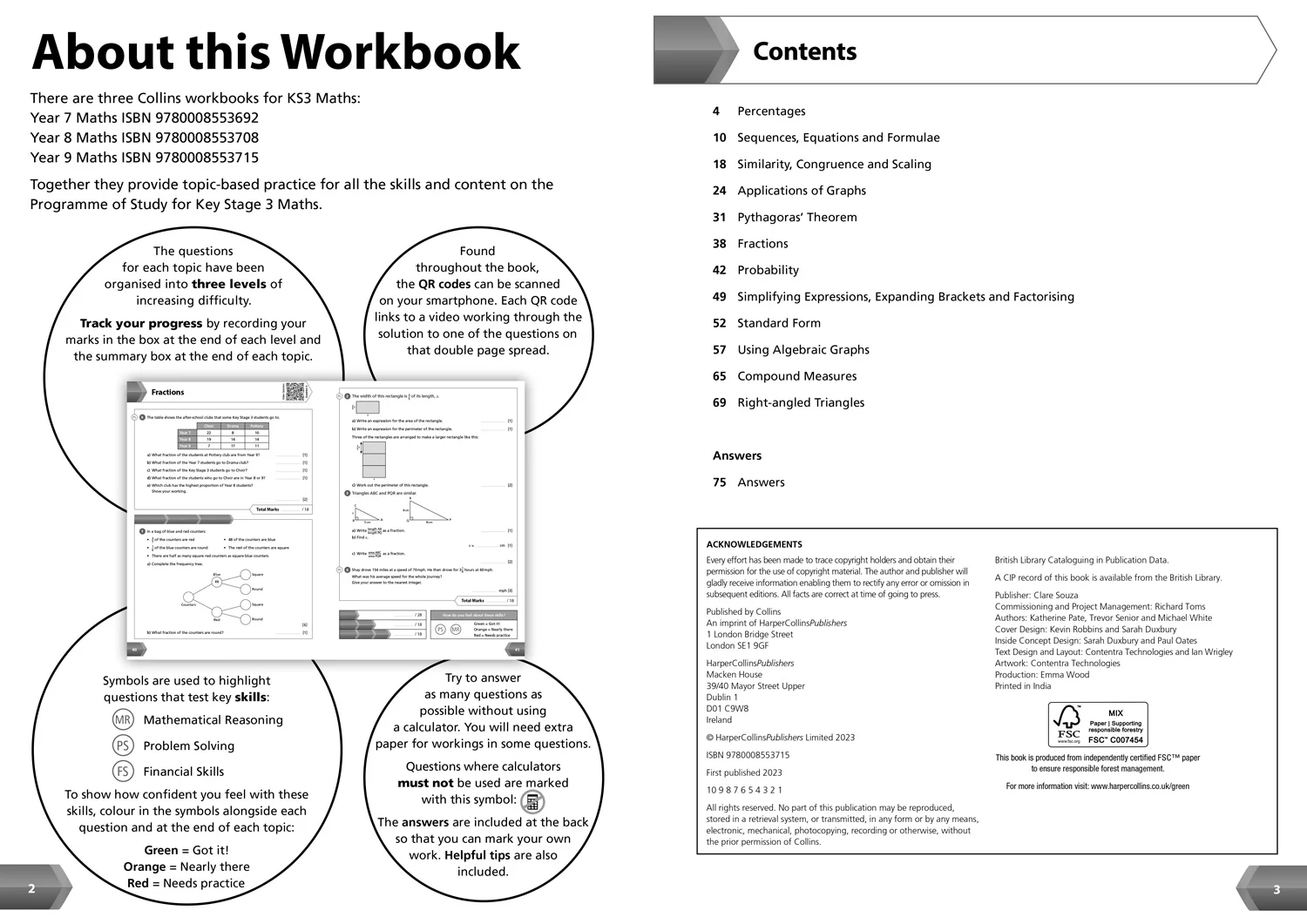 Collins KS3 Revision - KS3 Maths Year 9 Workbook: Ideal for Year 9