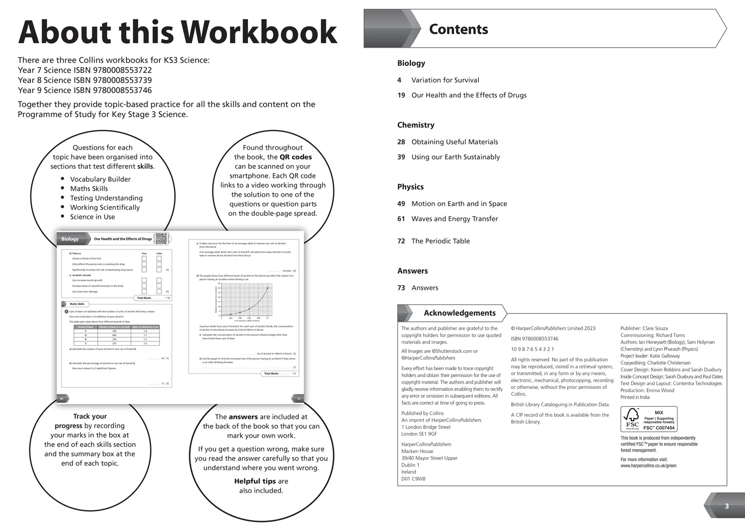 Collins KS3 Revision - KS3 Science Year 9 Workbook: Ideal for Year 9