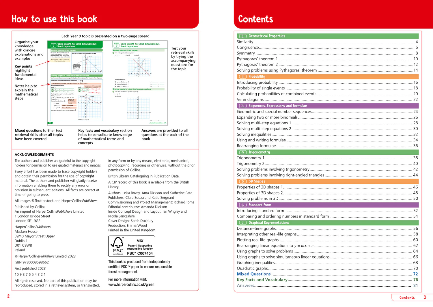 Collins KS3 Revision - KS3 Maths Year 9: Organise and retrieve your knowledge: Ideal for Year 9