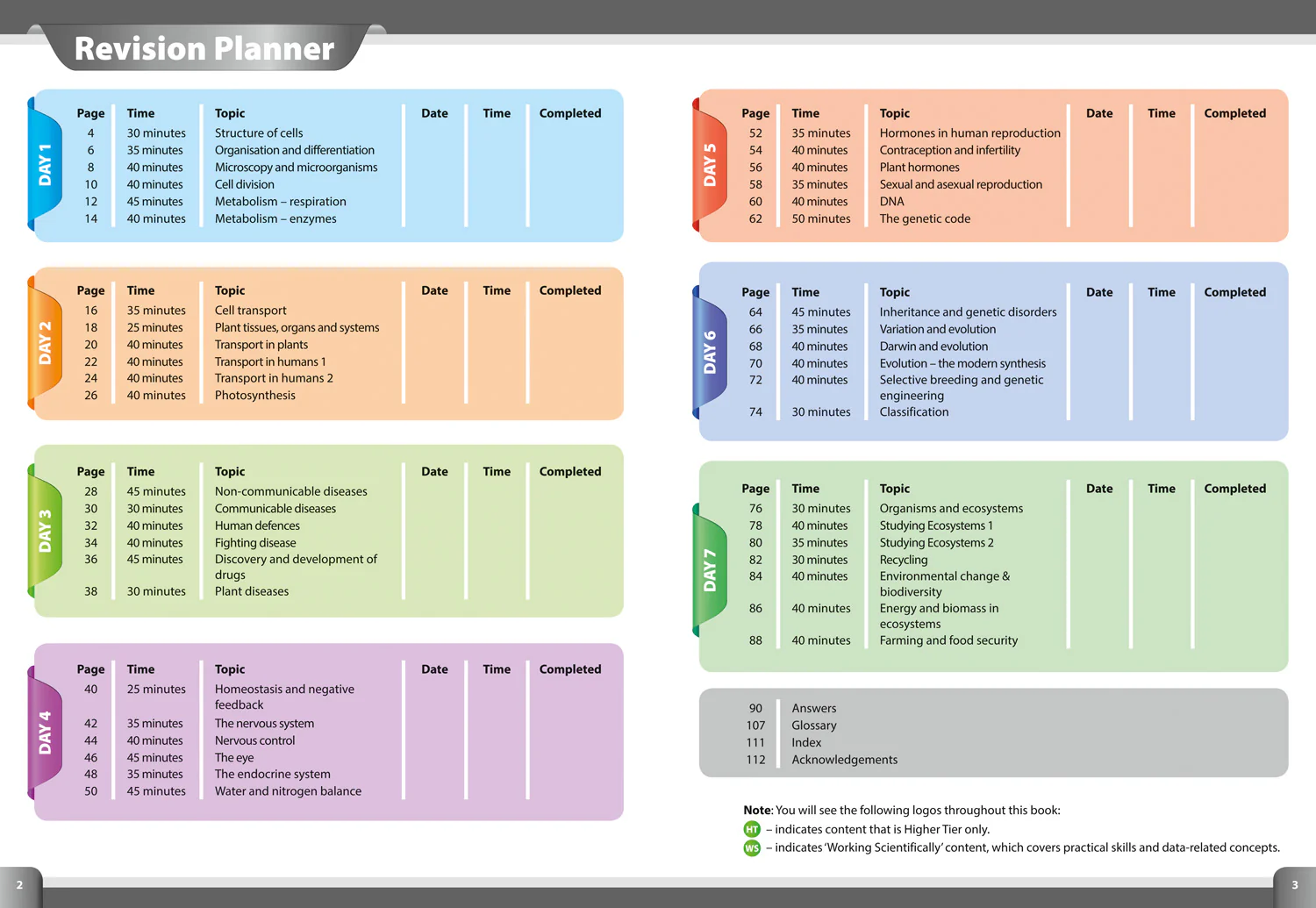 Collins GCSE Grade 9-1 Revision - GCSE 9-1 Biology In A Week: Ideal for the 2026 and 2027 exams