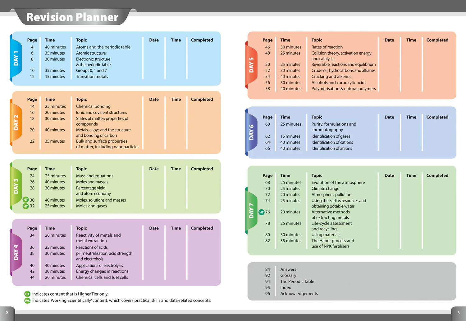 Collins GCSE Grade 9-1 Revision - GCSE 9-1 Chemistry In A Week: Ideal for the 2026 and 2027 exams
