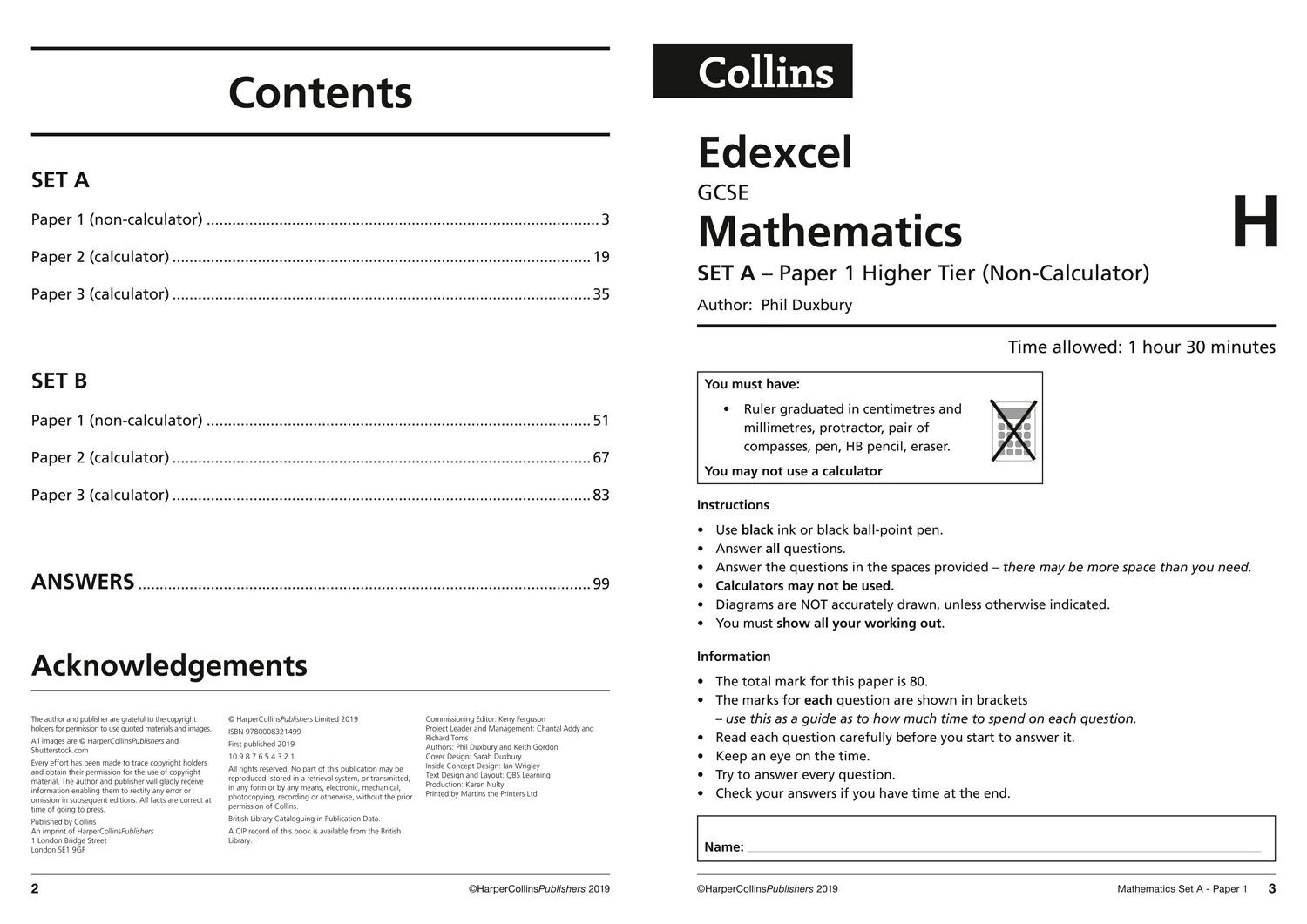 Collins GCSE Grade 9-1 Revision - Edexcel GCSE 9-1 Maths Higher Practice Papers: Ideal for the 2026 and 2027 exams
