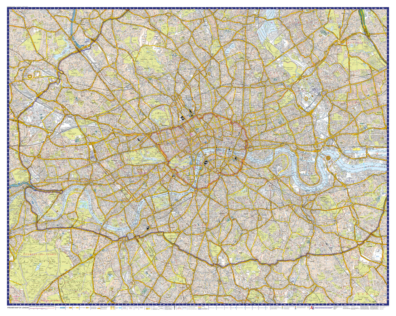London A-Z Premier Map: (New 13th edition)